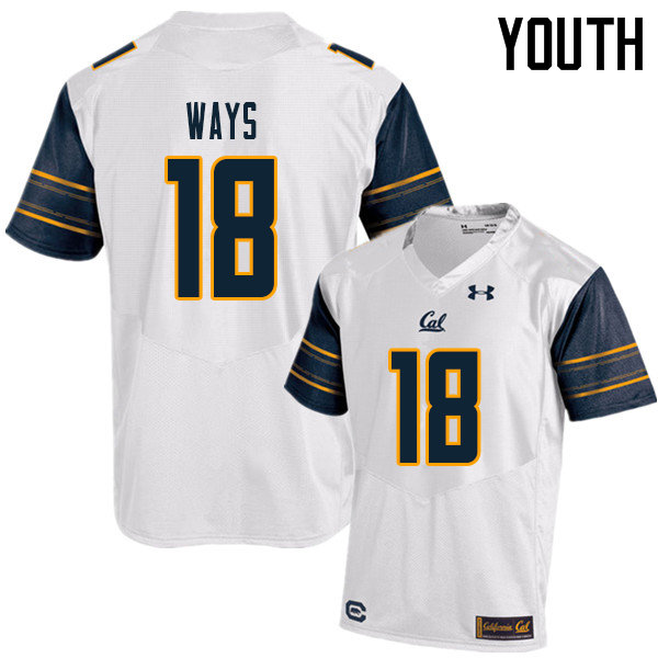 Youth #18 Moe Ways Cal Bears UA College Football Jerseys Sale-White - Click Image to Close